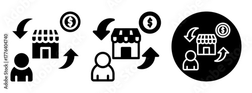 Direct Marketing Icon Collection Glyph & Mixed Style