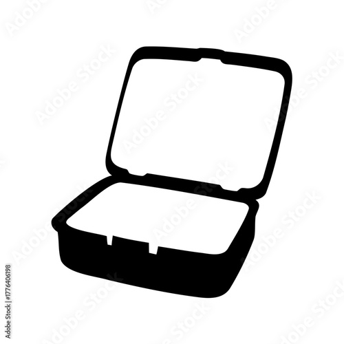 Open styrofoam food container commonly used for takeout or leftover food items