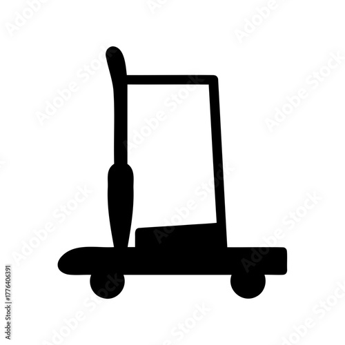 Minimalist black silhouette of a scooter isolated on a white background