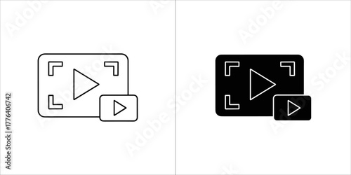 Play button icon on a screen, representing video playback
