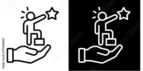 Mentorship Icon Set White Style Collection
