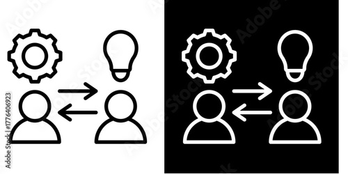 Coaching Icon Set White Style Collection
