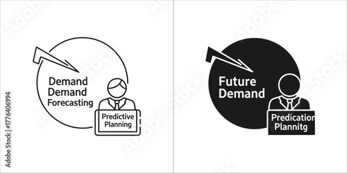 Demand forecasting and prediction planning concept with person icon