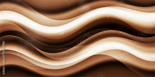 Smooth brown silk texture with soft, flowing waves for an abstract chocolate backdrop design