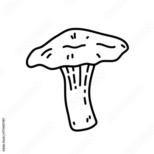 Chanterelle mushroom on a white background. Vector hand-drawn illustration in doodle style. Perfect for decorations, logo, autumn and forest themes, various designs