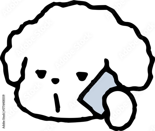 전화 통화 하는 강아지