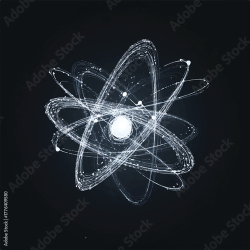 Conceptual Atom Structure with Electron Orbits A Representation of Science and Quantum Physics Depicting the Fundamental Building Blocks of Matter for Scientific Research and Educational Purposes