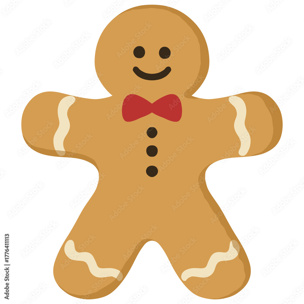 Obraz premium Illustration of a gingerbread man 