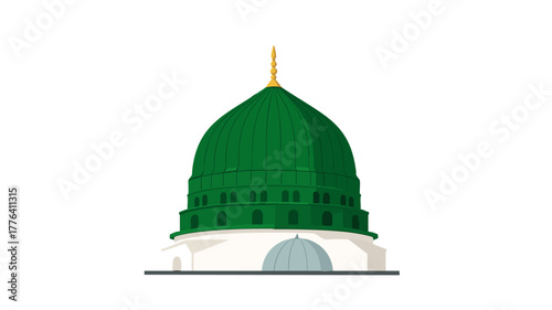 Madina Sharif Green Dome Islamic Background Illustration