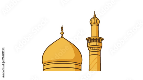 Imam Hussain Gumbad Karbala Holy Mosque Vector Art