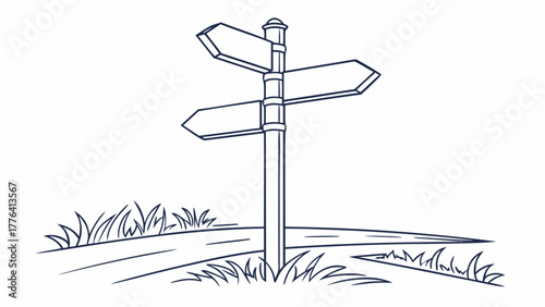 Navigate Your Future Awaits at the Crossroads: Charting the Path to Success with a Directional Signpost, Illustrating Decision Making and Exploration