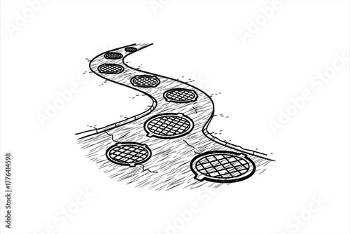 Manhole Covers on the Road