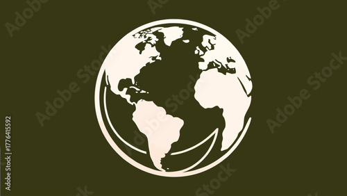 Clean and modern linear illustrations of the planet Earth, accurate continental outlines, longitude and latitude lines, and abstract global concepts in minimal vector style.