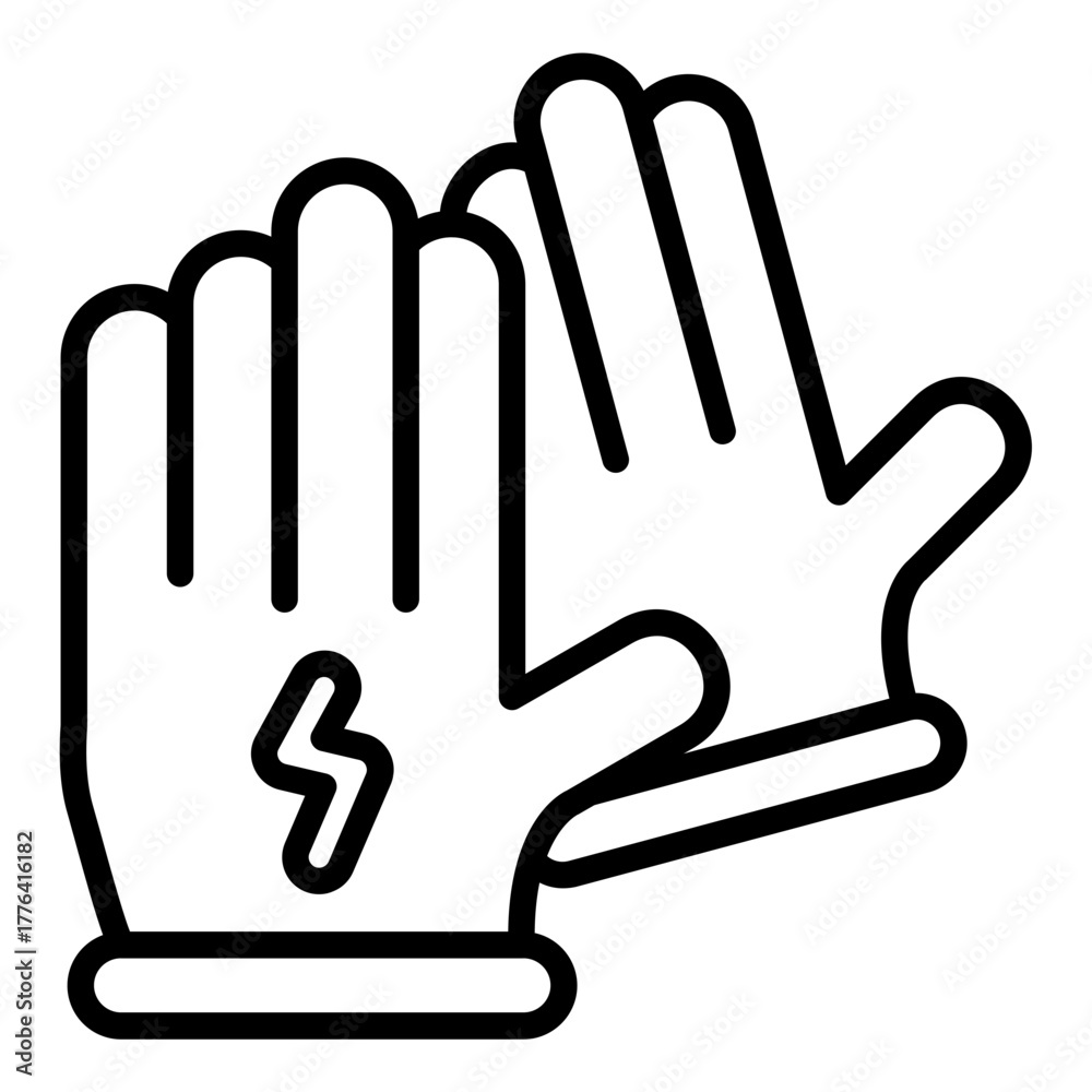 Fototapeta premium Electrician Gloves Line Color Icon