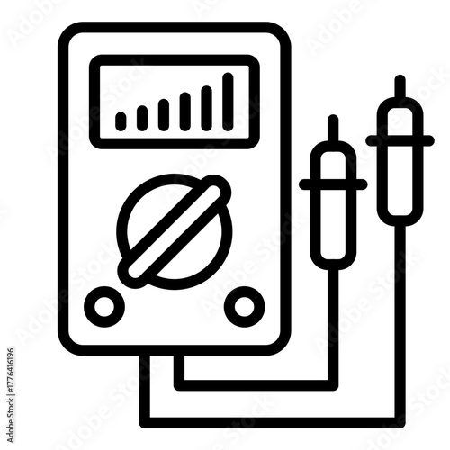 Voltmeter Line Color Icon