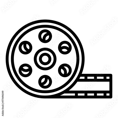Film Reel Line Color Icon