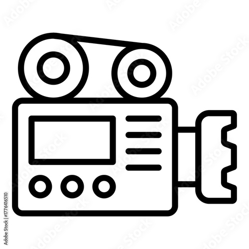 Video Camera Line Color Icon