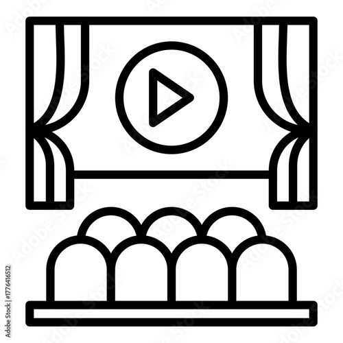 Cinema Line Color Icon