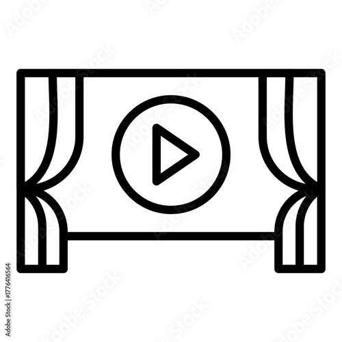 Cinema Screen Line Color Icon