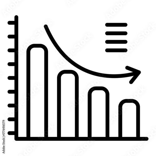 Decline Diagram Line Color Icon
