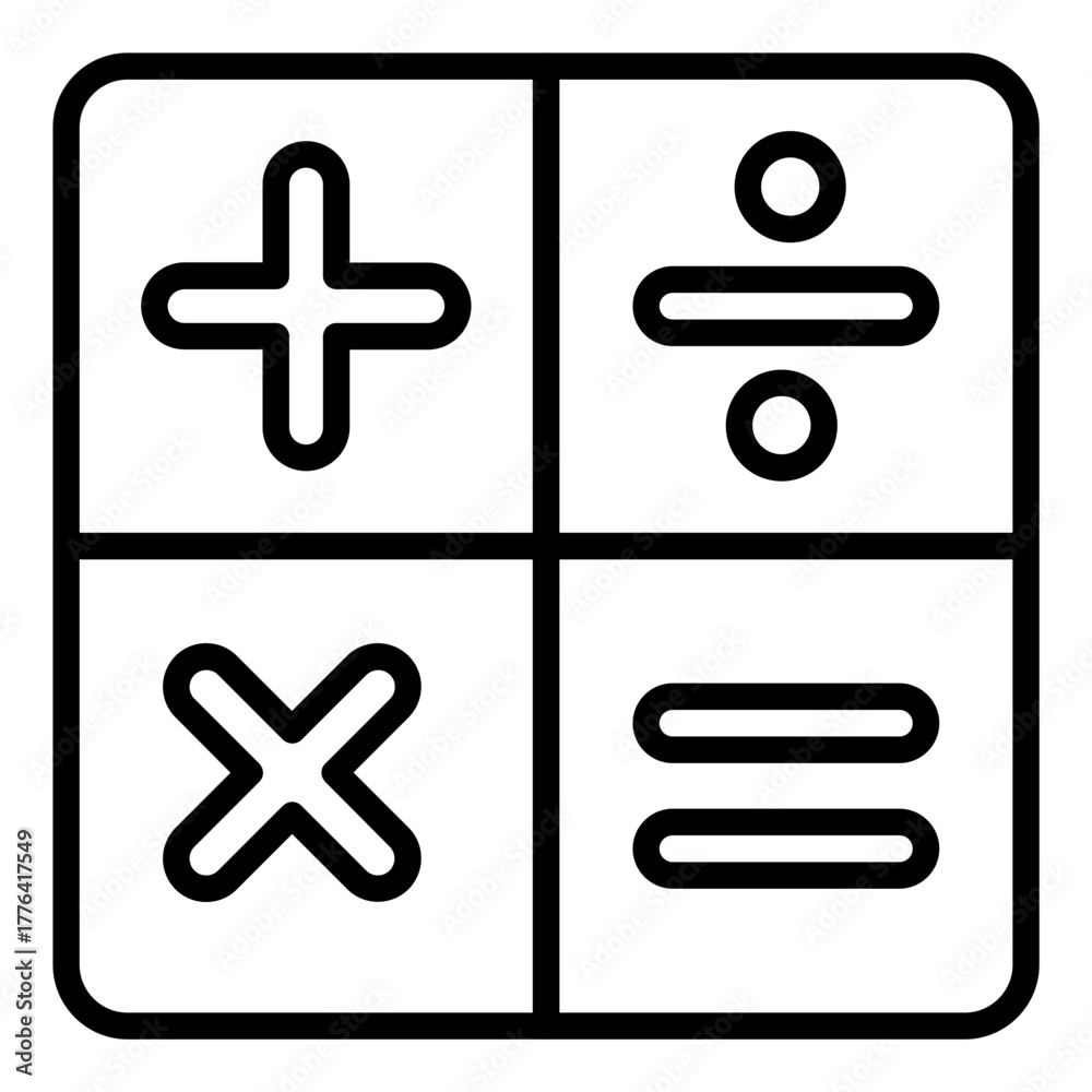 Obraz premium Math Line Color Icon