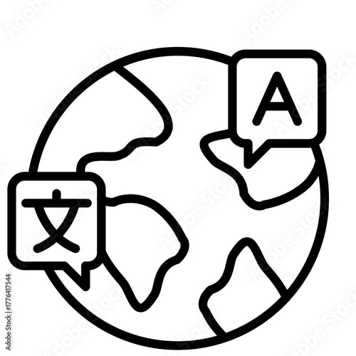 Translator Line Color Icon