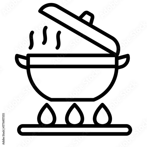Cooking Line Color Icon