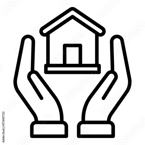 Home Insurance Line Color Icon