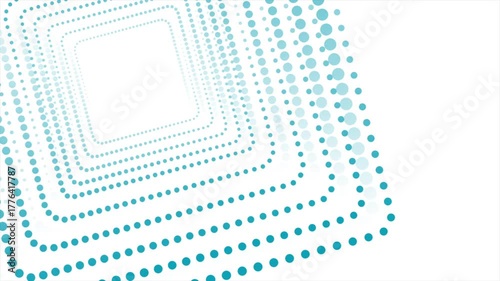 Bright blue minimal dotted squares abstract concept background. Seamless looping geometric halftone motion design. Video animation Ultra HD 4K 3840x2160