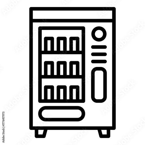 Vending Machine Line Color Icon