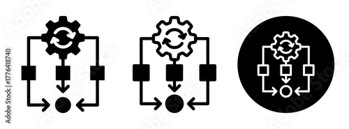 Parallel Processing Icon Collection Glyph & Mixed Style