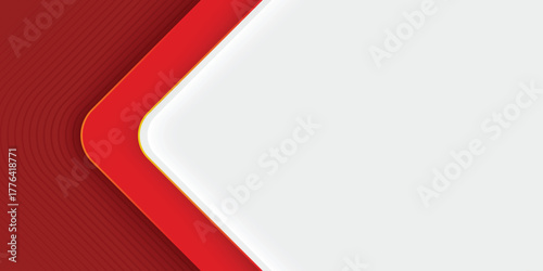 Red blank sheet paper corner curl design vector illustration on white background with a shadow