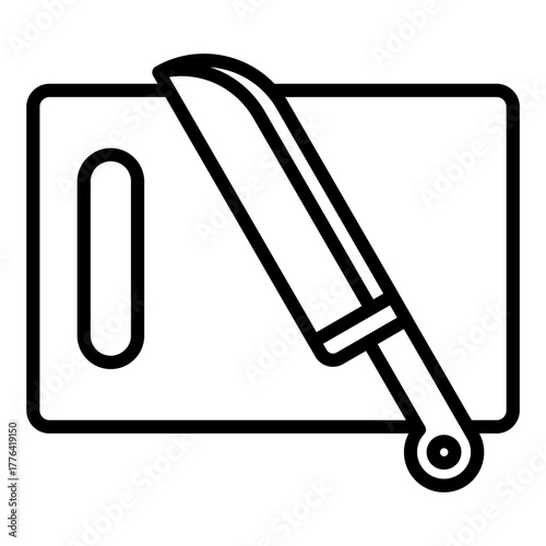 Chopping Board Line Color Icon