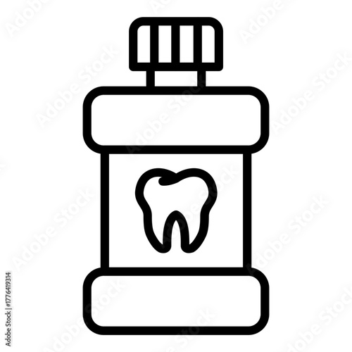 Mouthwash Line Color Icon