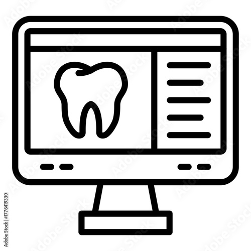Tooth Xray Line Color Icon