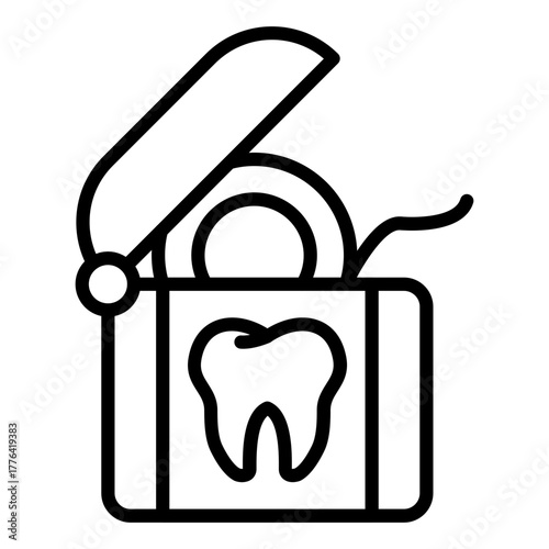 Dental Floss Line Color Icon