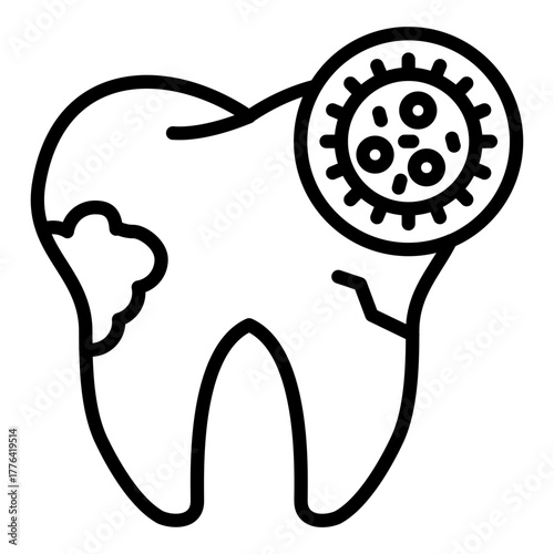 Tooth Infection Line Color Icon