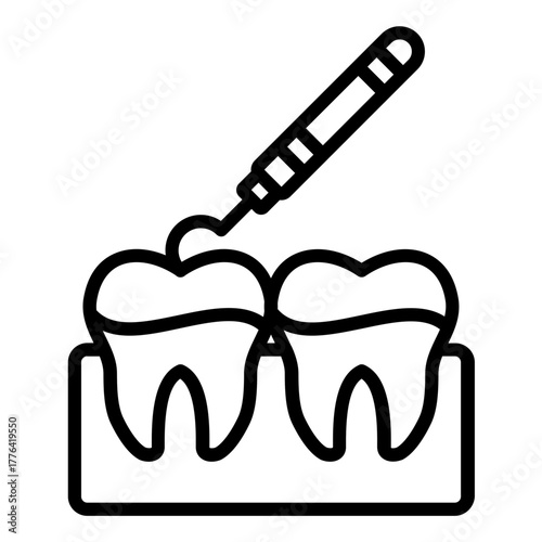 Tooth Scaling Line Color Icon