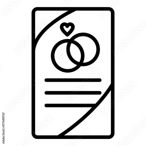 Wedding Certificate Line Color Icon