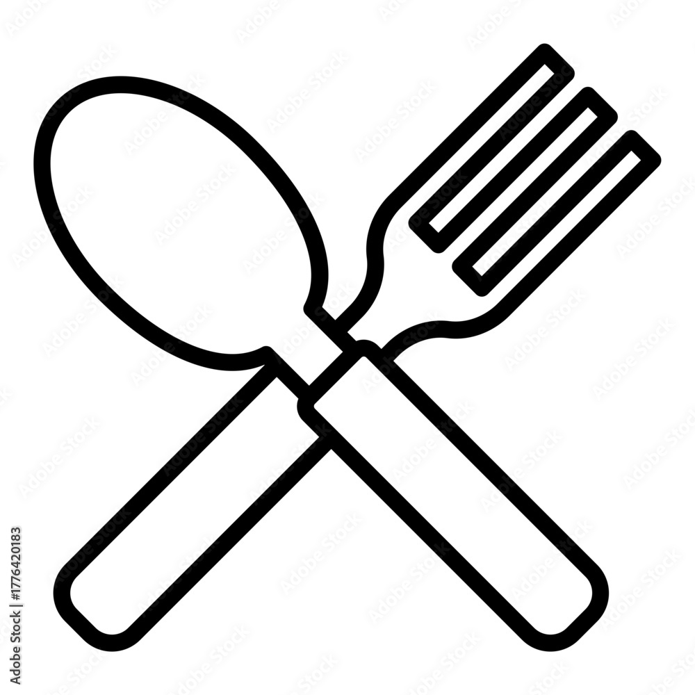 Fototapeta premium Cutlery Line Color Icon