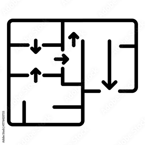 Evacuation Plan Line Color Icon
