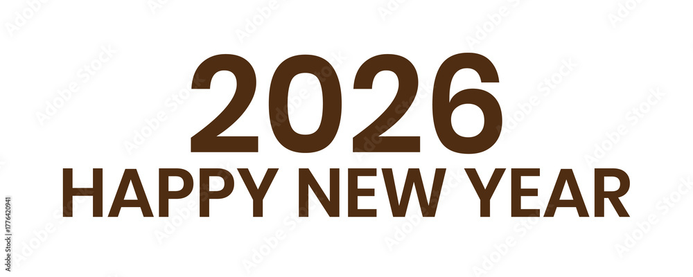 Fototapeta premium Happy New Year 2026 Text PNG, 2026 Text PNG