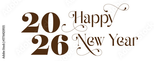 Happy New Year 2026 Text PNG, 2026 Text PNG