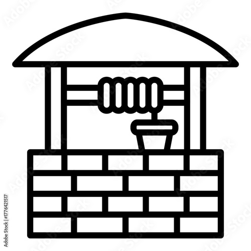 Water Well Line Color Icon