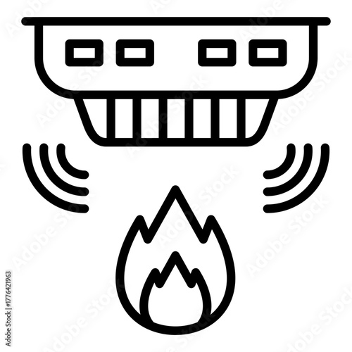 Fire Alarm Line Color Icon