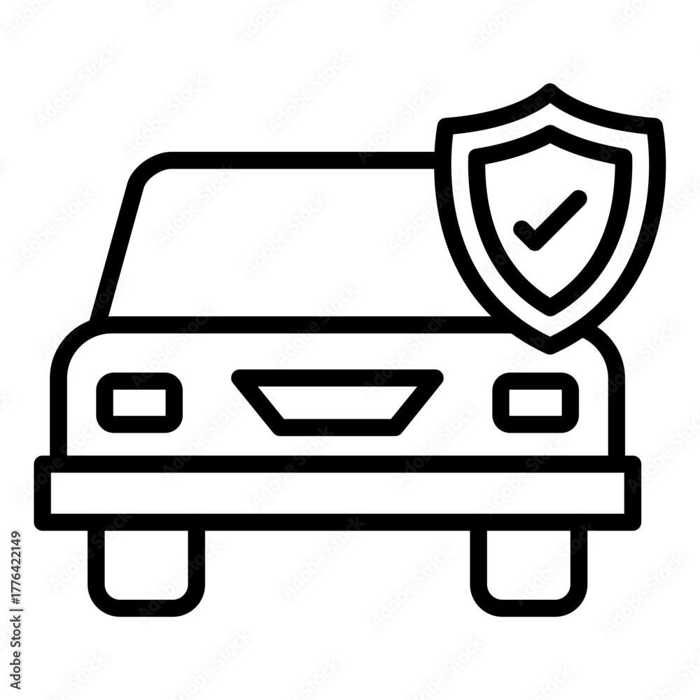 Obraz premium Car Security Line Color Icon