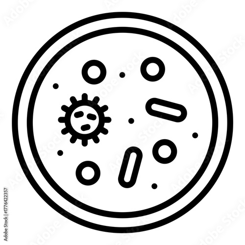 Petri Dish Line Color Icon