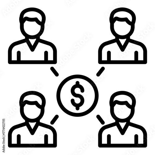 Crowdfunding Line Color Icon