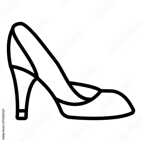 Women Shoes Line Color Icon