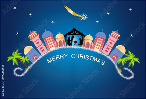 Composition with Bethlehem and Christmas inscription